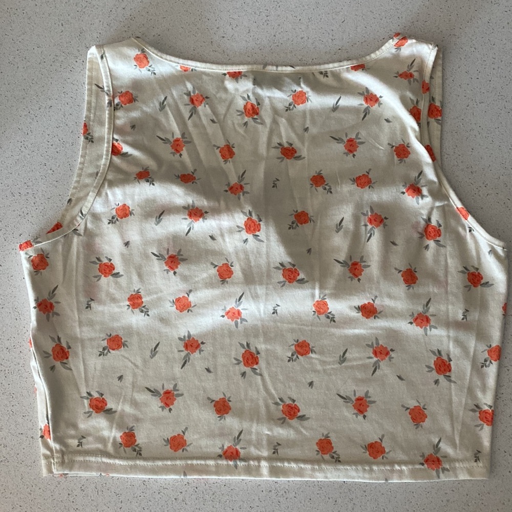 Floral print cropped tank - Picture 3 of 3